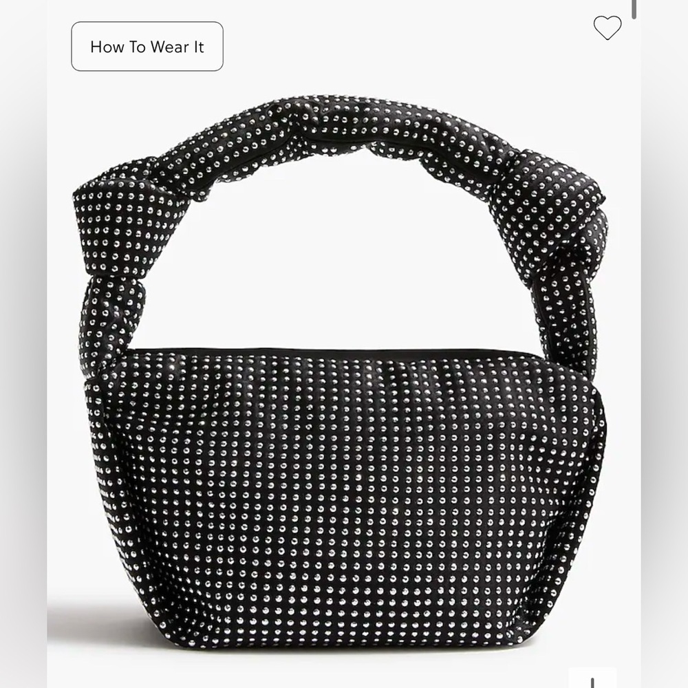 J.CREW Studded Double-Knot zip top Handbag NEW
